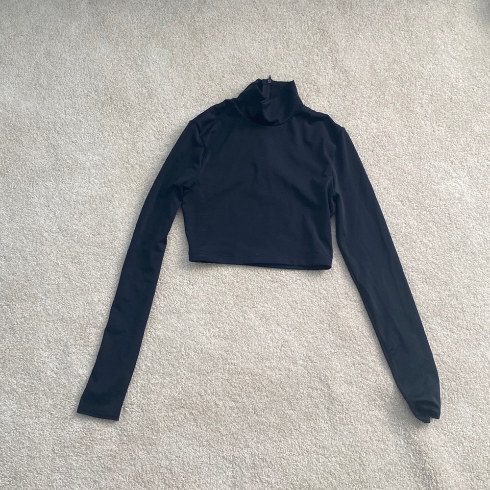 Black turtle neck going out top